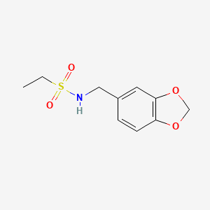 molecular formula C10H13NO4S B2784272 N-(1,3-benzodioxol-5-ylmethyl)ethanesulfonamide CAS No. 332025-91-9
