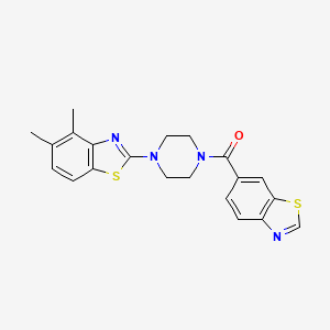 molecular formula C21H20N4OS2 B2784279 Benzo[d]thiazol-6-yl(4-(4,5-dimethylbenzo[d]thiazol-2-yl)piperazin-1-yl)methanone CAS No. 886915-87-3