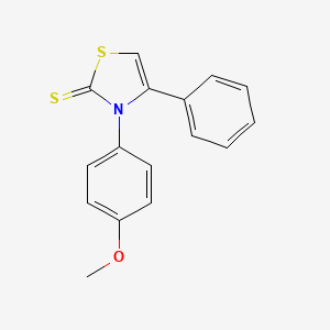 molecular formula C16H13NOS2 B2784283 3-(4-methoxyphenyl)-4-phenylthiazole-2(3H)-thione CAS No. 33682-67-6