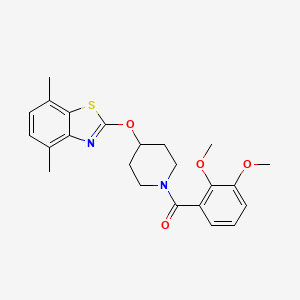 molecular formula C23H26N2O4S B2784284 (2,3-Dimethoxyphenyl)(4-((4,7-dimethylbenzo[d]thiazol-2-yl)oxy)piperidin-1-yl)methanone CAS No. 1286712-19-3