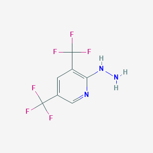 molecular formula C7H5F6N3 B2784285 2-Hydrazino-3,5-bis(trifluoromethyl)pyridine CAS No. 129015-67-4
