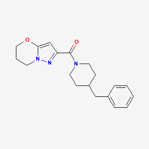 molecular formula C19H23N3O2 B2784289 (4-benzylpiperidin-1-yl)(6,7-dihydro-5H-pyrazolo[5,1-b][1,3]oxazin-2-yl)methanone CAS No. 1421530-50-8
