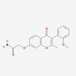 molecular formula C19H17NO5 B2784292 2-((3-(2-methoxyphenyl)-2-methyl-4-oxo-4H-chromen-7-yl)oxy)acetamide CAS No. 610764-33-5