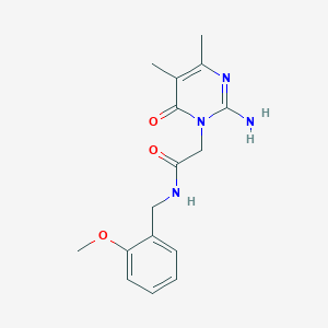 molecular formula C16H20N4O3 B2784301 2-(2-amino-4,5-dimethyl-6-oxopyrimidin-1(6H)-yl)-N-(2-methoxybenzyl)acetamide CAS No. 1251621-52-9