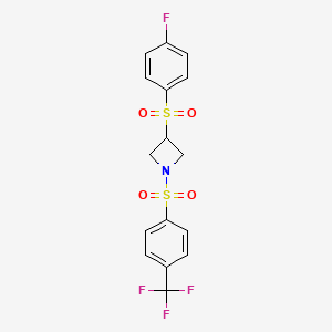 3-((4-Fluorophenyl)sulfonyl)-1-((4-(trifluoromethyl)phenyl)sulfonyl)azetidine