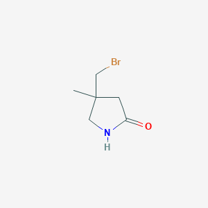 molecular formula C6H10BrNO B2784303 4-(Bromomethyl)-4-methylpyrrolidin-2-one CAS No. 2044773-40-0
