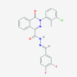 molecular formula C23H15ClF2N4O2 B2784308 3-(3-chloro-2-methylphenyl)-N'-[(1E)-(3,4-difluorophenyl)methylidene]-4-oxo-3,4-dihydrophthalazine-1-carbohydrazide CAS No. 672925-68-7