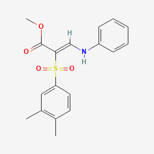 molecular formula C18H19NO4S B2784310 methyl (2Z)-3-anilino-2-[(3,4-dimethylphenyl)sulfonyl]acrylate CAS No. 1327196-11-1