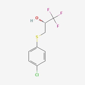 molecular formula C9H8ClF3OS B2784315 (2R)-3-[(4-chlorophenyl)sulfanyl]-1,1,1-trifluoro-2-propanol CAS No. 477762-51-9