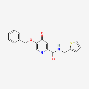 molecular formula C19H18N2O3S B2784318 5-(benzyloxy)-1-methyl-4-oxo-N-(thiophen-2-ylmethyl)-1,4-dihydropyridine-2-carboxamide CAS No. 1021248-83-8