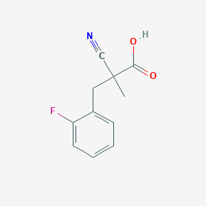 molecular formula C11H10FNO2 B2784323 2-Cyano-3-(2-fluorophenyl)-2-methylpropanoic acid CAS No. 1266888-16-7