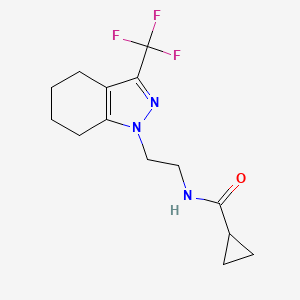 molecular formula C14H18F3N3O B2784326 N-(2-(3-(三氟甲基)-4,5,6,7-四氢-1H-吲哚-1-基)乙基)环丙甲酸酰胺 CAS No. 1797293-79-8