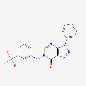 molecular formula C18H12F3N5O B2784327 3-phenyl-6-(3-(trifluoromethyl)benzyl)-3H-[1,2,3]triazolo[4,5-d]pyrimidin-7(6H)-one CAS No. 892479-27-5