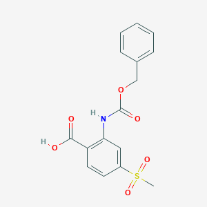 molecular formula C16H15NO6S B2784330 4-Methylsulfonyl-2-(phenylmethoxycarbonylamino)benzoic acid CAS No. 2287311-18-4