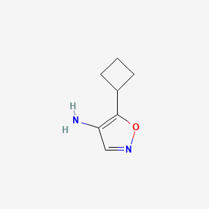 molecular formula C7H10N2O B2784331 5-Cyclobutyl-1,2-oxazol-4-amine CAS No. 1080689-58-2