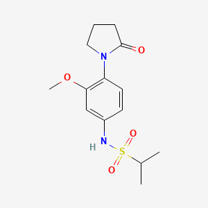 molecular formula C14H20N2O4S B2784334 N-(3-甲氧基-4-(2-氧代吡咯啉-1-基)苯基)丙烷-2-磺酰胺 CAS No. 953206-16-1