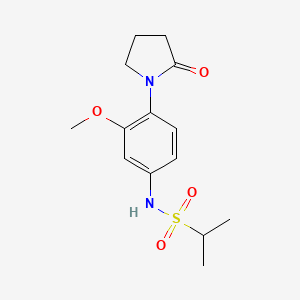 molecular formula C14H20N2O4S B2784334 N-[3-methoxy-4-(2-oxopyrrolidin-1-yl)phenyl]propane-2-sulfonamide CAS No. 953206-16-1