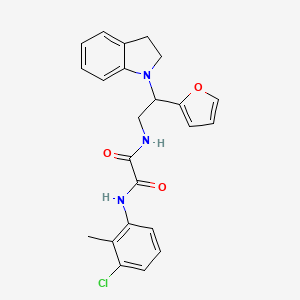 molecular formula C23H22ClN3O3 B2784335 N1-(3-chloro-2-methylphenyl)-N2-(2-(furan-2-yl)-2-(indolin-1-yl)ethyl)oxalamide CAS No. 898458-52-1