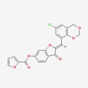 molecular formula C22H13ClO7 B2784352 (Z)-2-((6-chloro-4H-benzo[d][1,3]dioxin-8-yl)methylene)-3-oxo-2,3-dihydrobenzofuran-6-yl furan-2-carboxylate CAS No. 929380-82-5