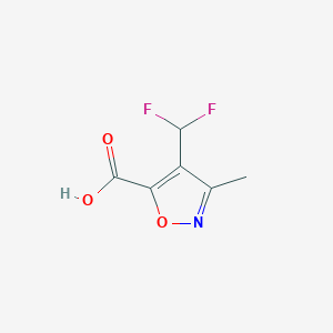 molecular formula C6H5F2NO3 B2784354 4-(Difluoromethyl)-3-methyl-1,2-oxazole-5-carboxylic acid CAS No. 2248275-39-8