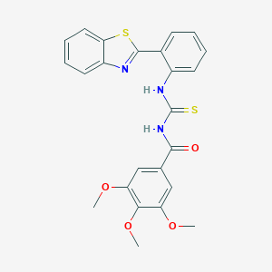 molecular formula C24H21N3O4S2 B278436 N-{[2-(1,3-benzothiazol-2-yl)phenyl]carbamothioyl}-3,4,5-trimethoxybenzamide 