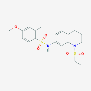 molecular formula C19H24N2O5S2 B2784362 N-(1-(ethylsulfonyl)-1,2,3,4-tetrahydroquinolin-7-yl)-4-methoxy-2-methylbenzenesulfonamide CAS No. 1021117-35-0