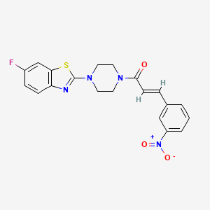 (E)-1-(4-(6-fluorobenzo[d]thiazol-2-yl)piperazin-1-yl)-3-(3-nitrophenyl)prop-2-en-1-one