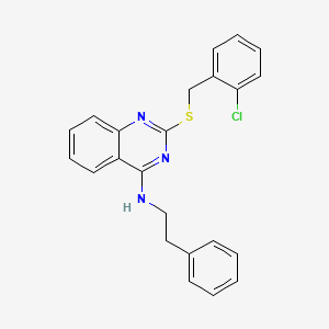 molecular formula C23H20ClN3S B2784373 2-((2-氯苯甲基)硫)-N-苯乙基喹唑啉-4-胺 CAS No. 688354-69-0
