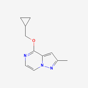 molecular formula C11H13N3O B2784381 4-(Cyclopropylmethoxy)-2-methylpyrazolo[1,5-a]pyrazine CAS No. 2202520-45-2