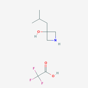 3-(2-Methylpropyl)azetidin-3-ol;2,2,2-trifluoroacetic acid