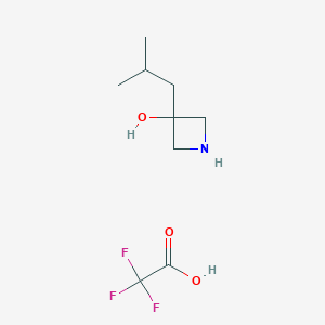 molecular formula C9H16F3NO3 B2784386 3-(2-Methylpropyl)azetidin-3-ol;2,2,2-trifluoroacetic acid CAS No. 2408957-79-7