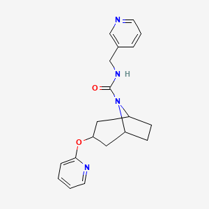 molecular formula C19H22N4O2 B2784387 (1R,3s,5S)-3-(pyridin-2-yloxy)-N-(pyridin-3-ylmethyl)-8-azabicyclo[3.2.1]octane-8-carboxamide CAS No. 2108567-53-7