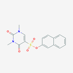 molecular formula C16H14N2O5S B2784388 萘-2-基-1,3-二甲基-2,4-二氧代-1,2,3,4-四氢嘧啶-5-磺酸盐 CAS No. 869070-44-0