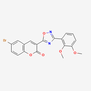 molecular formula C19H13BrN2O5 B2784390 6-bromo-3-[3-(2,3-dimethoxyphenyl)-1,2,4-oxadiazol-5-yl]-2H-chromen-2-one CAS No. 892757-85-6