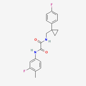molecular formula C19H18F2N2O2 B2784393 N1-(3-氟-4-甲基苯基)-N2-((1-(4-氟苯基)环丙基)甲基)草酰胺 CAS No. 1049437-98-0