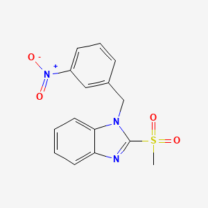 molecular formula C15H13N3O4S B2784397 2-(methylsulfonyl)-1-(3-nitrobenzyl)-1H-benzo[d]imidazole CAS No. 886922-97-0