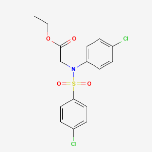 molecular formula C16H15Cl2NO4S B2784398 Ethyl 2-{4-chloro[(4-chlorophenyl)sulfonyl]anilino}acetate CAS No. 866143-40-0