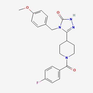 molecular formula C22H23FN4O3 B2784410 5-[1-(4-fluorobenzoyl)piperidin-4-yl]-4-(4-methoxybenzyl)-2,4-dihydro-3H-1,2,4-triazol-3-one CAS No. 1775337-52-4