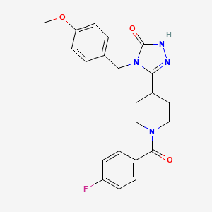 molecular formula C22H23FN4O3 B2784410 5-[1-(4-氟苯甲酰)哌啶-4-基]-4-(4-甲氧基苯甲基)-2,4-二氢-3H-1,2,4-三唑-3-酮 CAS No. 1775337-52-4