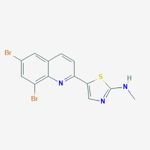 molecular formula C13H9Br2N3S B2784415 N-[5-(6,8-dibromo-2-quinolinyl)-1,3-thiazol-2-yl]-N-methylamine CAS No. 861206-63-5