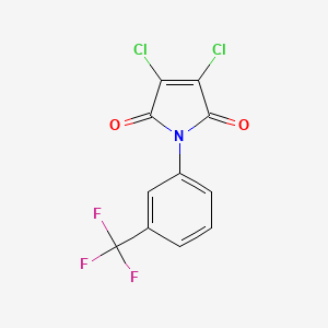molecular formula C11H4Cl2F3NO2 B2784416 3,4-Dichloro-1-[3-(trifluoromethyl)phenyl]pyrrole-2,5-dione CAS No. 39147-10-9