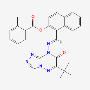 1-{(E)-[(6-tert-butyl-7-oxo[1,2,4]triazolo[4,3-b][1,2,4]triazin-8(7H)-yl)imino]methyl}naphthalen-2-yl 2-methylbenzoate