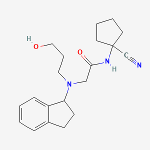 molecular formula C20H27N3O2 B2784428 N-(1-cyanocyclopentyl)-2-[(2,3-dihydro-1H-inden-1-yl)(3-hydroxypropyl)amino]acetamide CAS No. 1355623-65-2