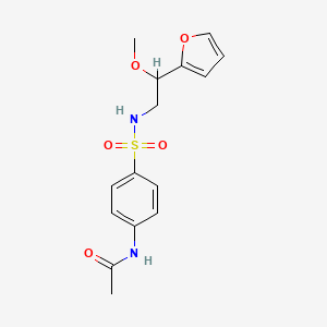 molecular formula C15H18N2O5S B2784432 N-(4-(N-(2-(呋喃-2-基)-2-甲氧基乙基)磺酰胺基)苯基)乙酰胺 CAS No. 1798463-69-0