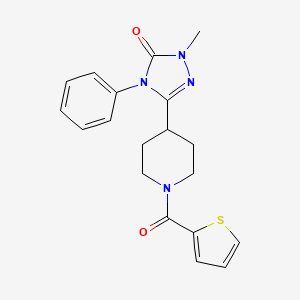 molecular formula C19H20N4O2S B2784435 1-methyl-4-phenyl-3-(1-(thiophene-2-carbonyl)piperidin-4-yl)-1H-1,2,4-triazol-5(4H)-one CAS No. 1396680-84-4