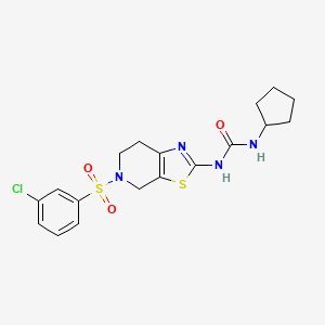 1-(5-((3-Chlorophenyl)sulfonyl)-4,5,6,7-tetrahydrothiazolo[5,4-c]pyridin-2-yl)-3-cyclopentylurea