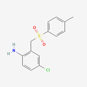 molecular formula C14H14ClNO2S B2784445 4-Chloro-2-{[(4-methylphenyl)sulfonyl]methyl}aniline CAS No. 107266-89-7