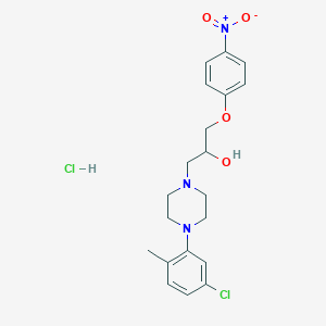 molecular formula C20H25Cl2N3O4 B2784453 1-(4-(5-Chloro-2-methylphenyl)piperazin-1-yl)-3-(4-nitrophenoxy)propan-2-ol hydrochloride CAS No. 1215601-40-3