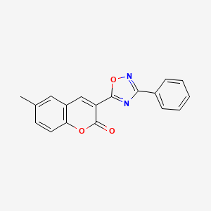 molecular formula C18H12N2O3 B2784471 6-methyl-3-(3-phenyl-1,2,4-oxadiazol-5-yl)-2H-chromen-2-one CAS No. 950392-71-9