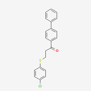 3-(4-Chlorophenyl)sulfanyl-1-(4-phenylphenyl)propan-1-one